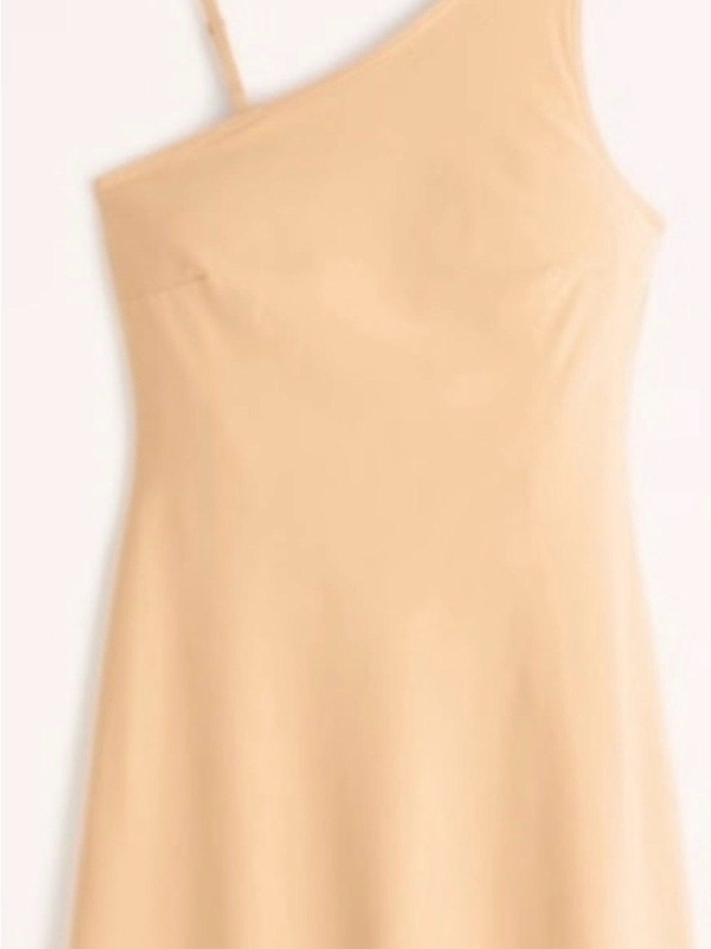 Abercrombie & Fitch One-Shoulder Beige Slip Dress